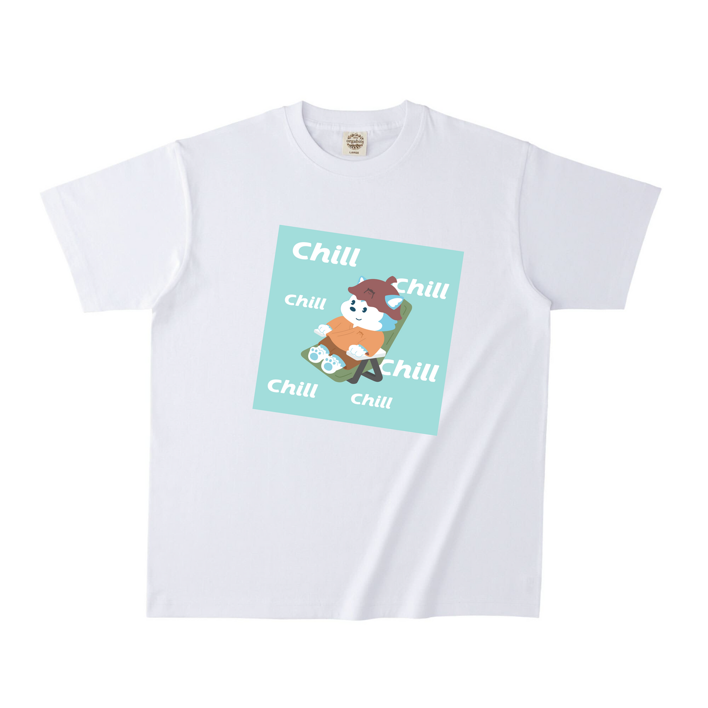 ホワイトオーガニック半袖Tシャツ Lサイズ
