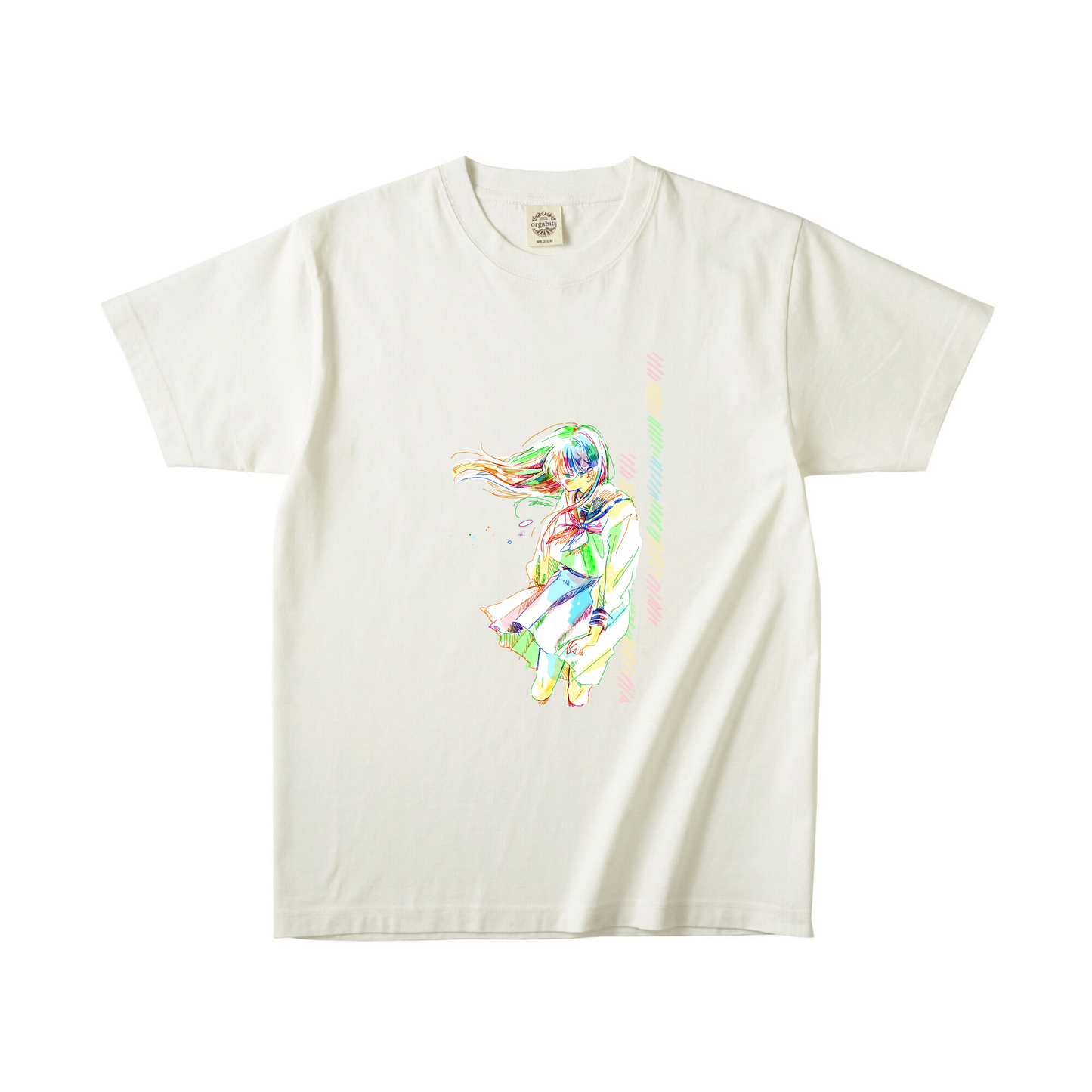 ナチュラルオーガニック半袖Tシャツ XXLサイズ 女の子 カラフル