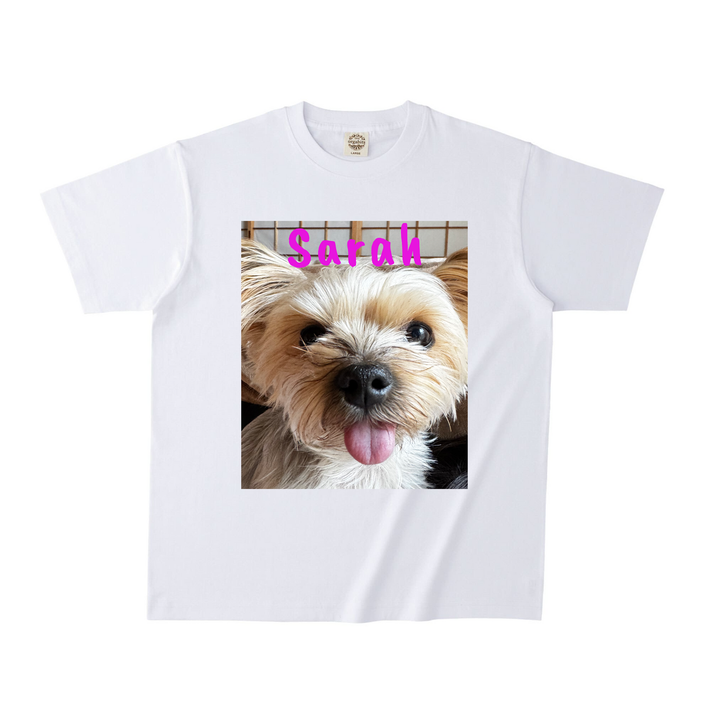 ホワイトオーガニック半袖Tシャツ XLサイズ Sarah