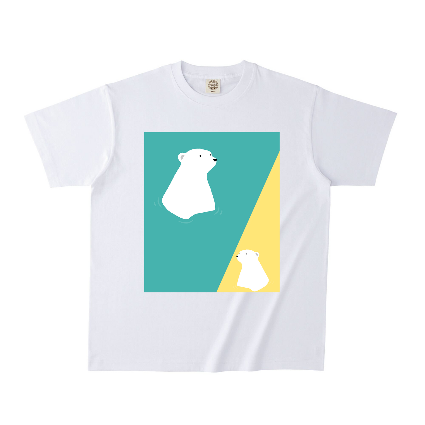 ホワイトオーガニック半袖Tシャツ Lサイズ
