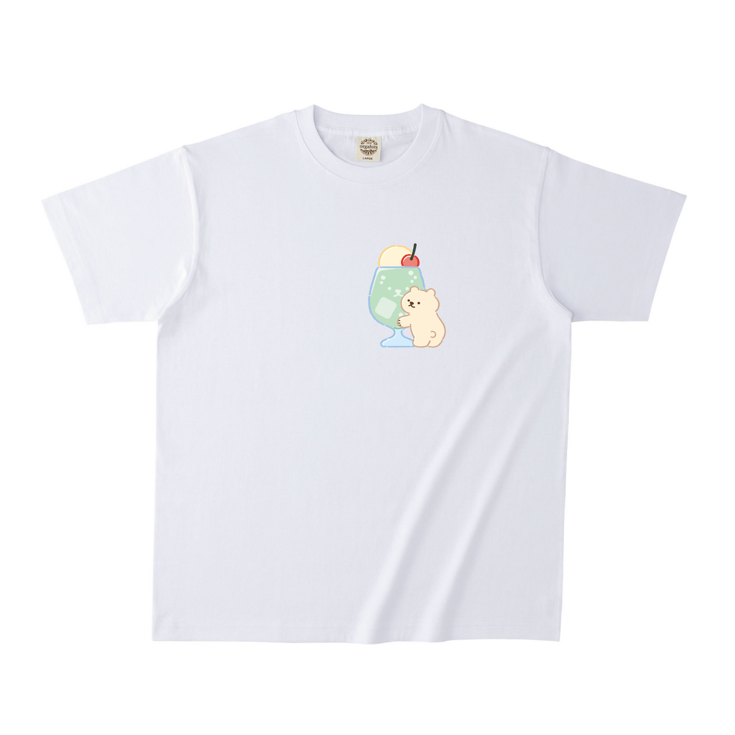 オーガニック半袖Tシャツ コットン
ホワイト
Lサイズ アニマル くま 食べ物 クリームソーダ