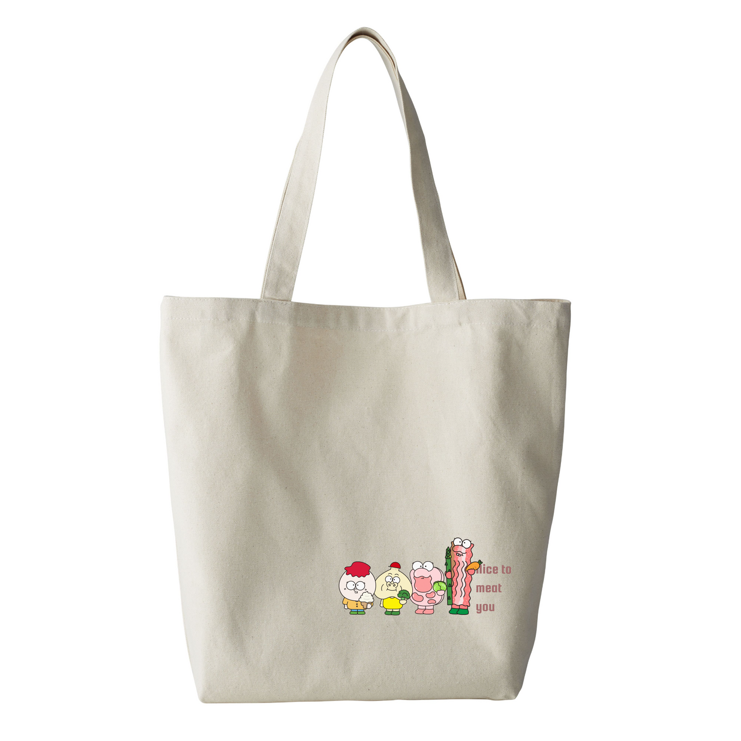 オーガニックトートバッグ Lサイズ Nice to meat you