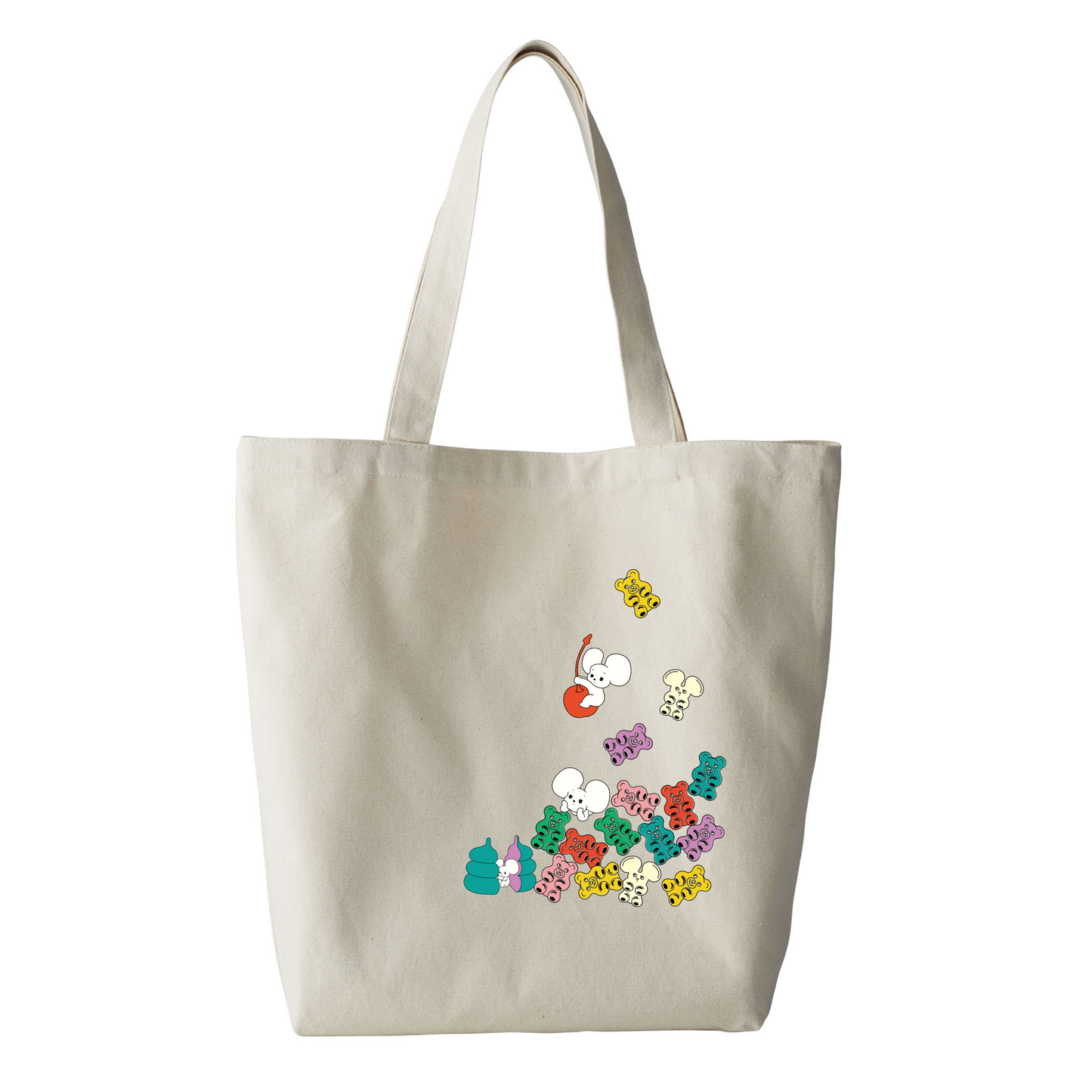オーガニックトートバッグ Lサイズ レトロ グミ キャラクター シラタマ