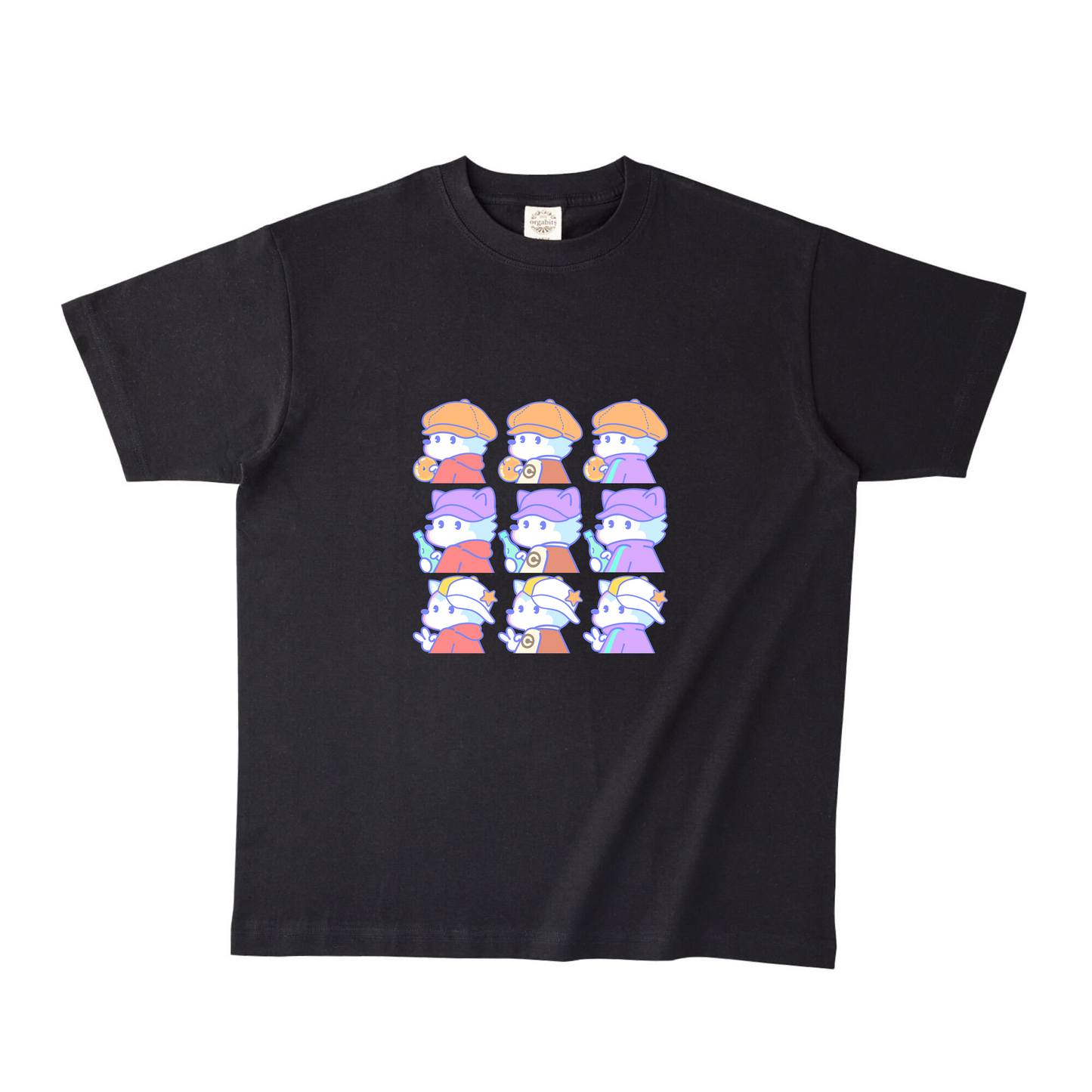 ブラックオーガニック半袖Tシャツ Lサイズ