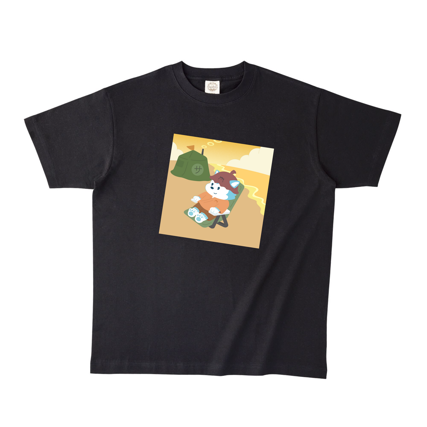 ブラックオーガニック半袖Tシャツ Lサイズ