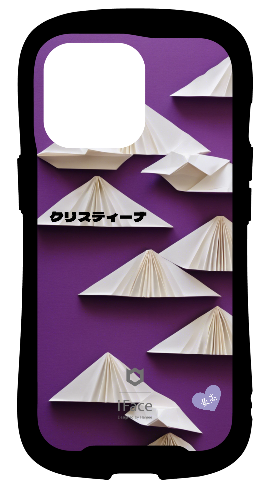 iFace reflectionインナーシート iPhone13Pro Purple mt Fuji クリスティーナ オリジナルスタンプ 推し活