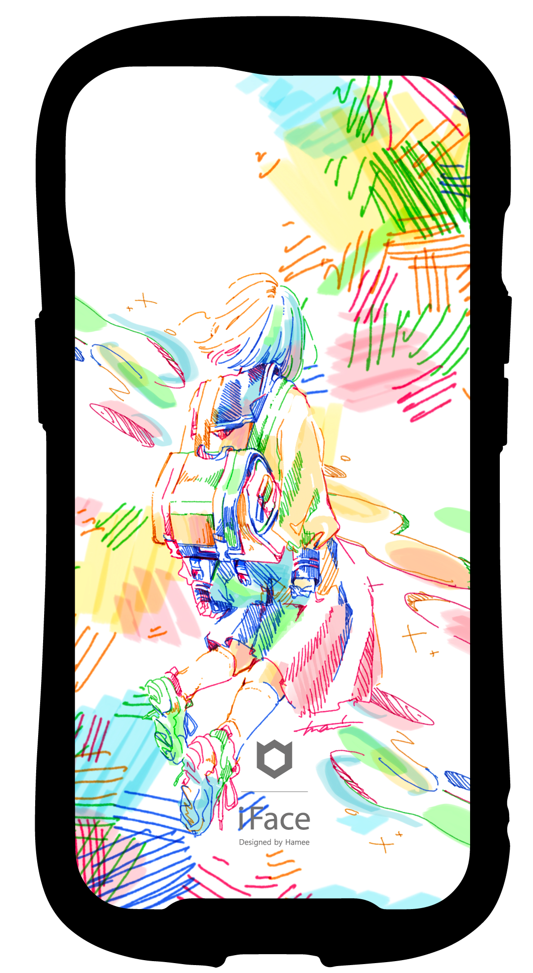 iFace reflectionインナーシート iPhone13 カラフル キラキラ グリーン 花 イエロー 女の子