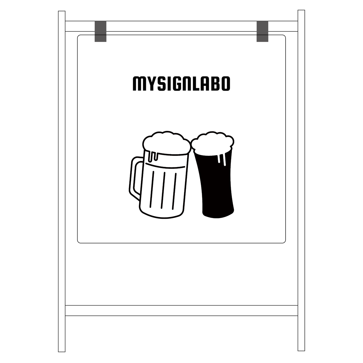 バリケードサイン ホワイト 片面 MYSIGNLABO