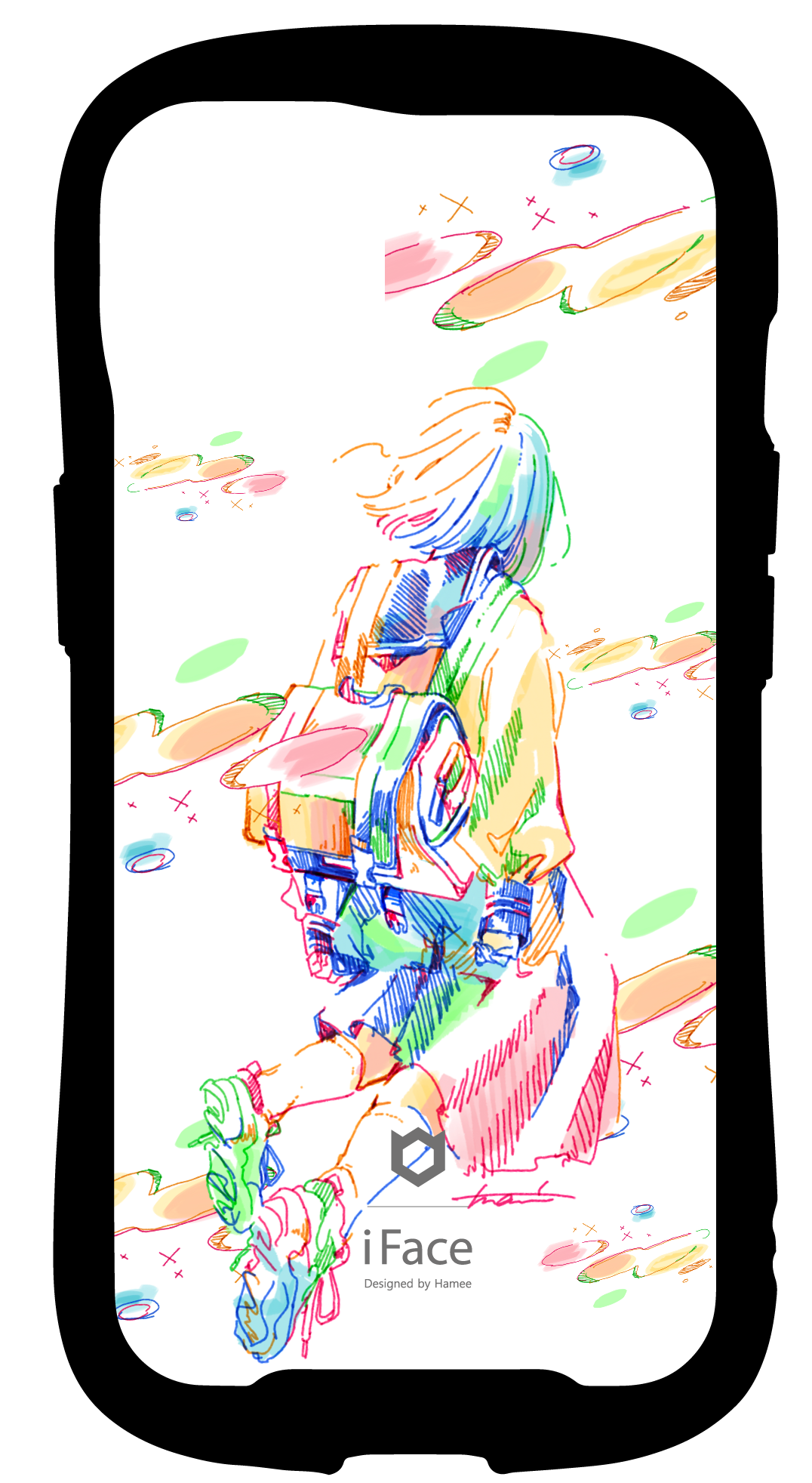 iFace reflectionインナーシート iPhone13 カラフル 花 イエロー キラキラ 女の子