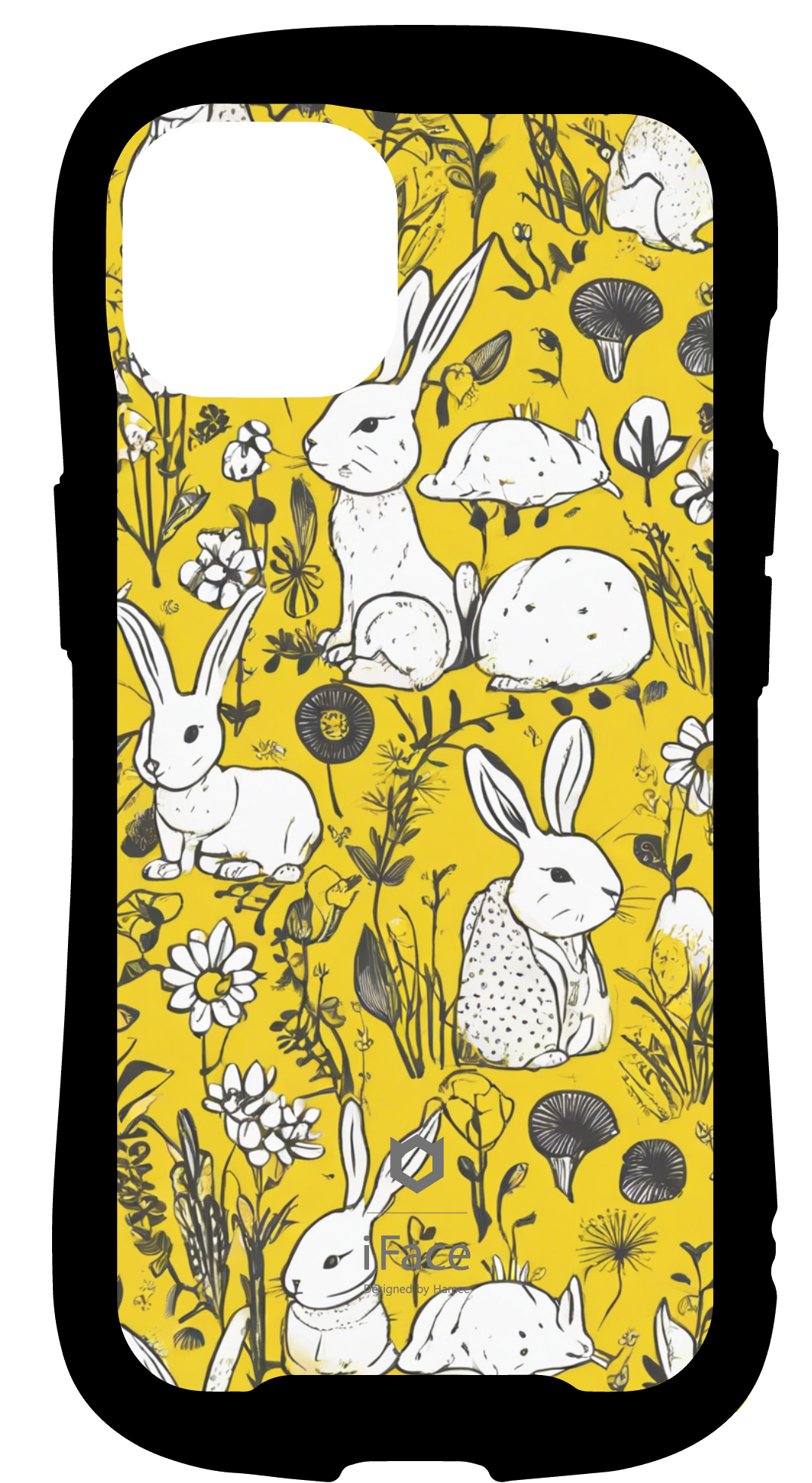 iFace reflectionインナーシート iPhone14 ポップアート風のカラフルな鳥 yellow rabbit