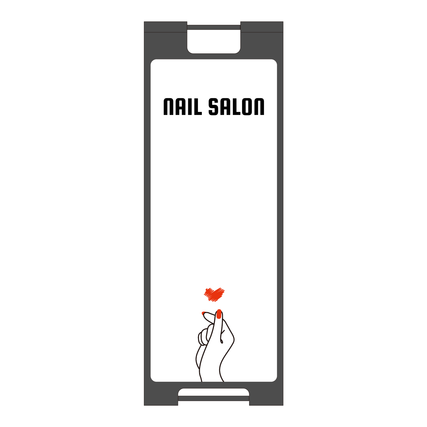 スタンドプレート900 ブラック 片面 かわいい ハート NAIL SALON