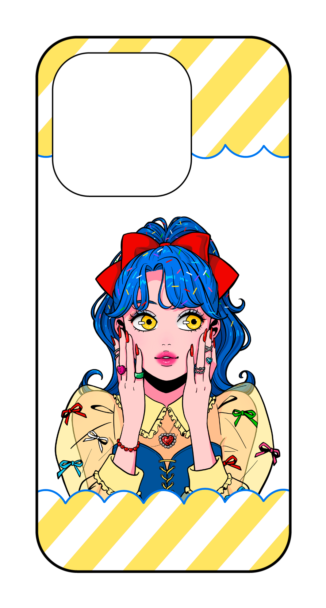 カスタマイズスマホケース iPhone14Pro 女の子 ロゴ ハート