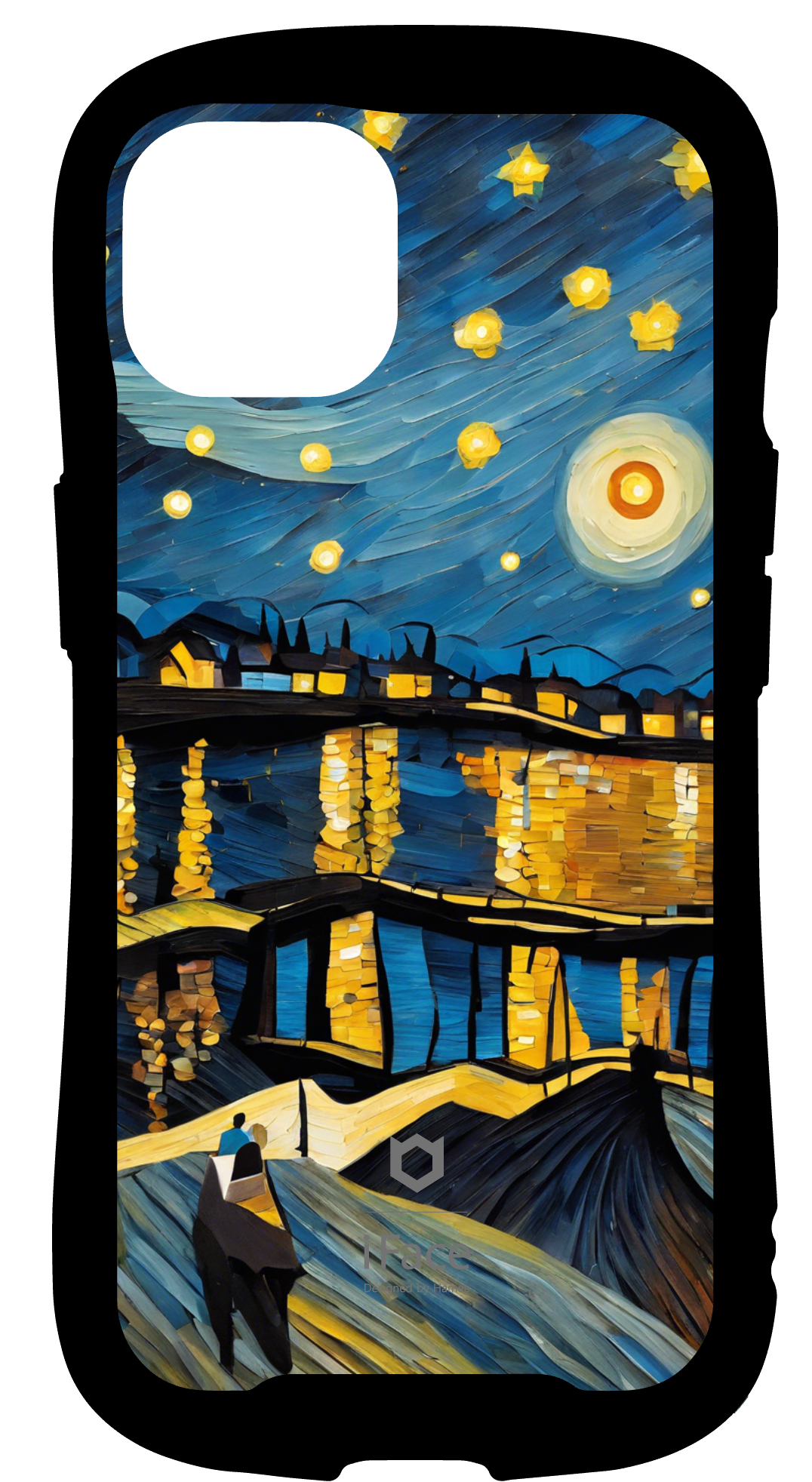 iFace reflectionインナーシート iPhone14 空を見上げる少女絵 have no limits モダンな鳥 星降る夜 星が降る季節