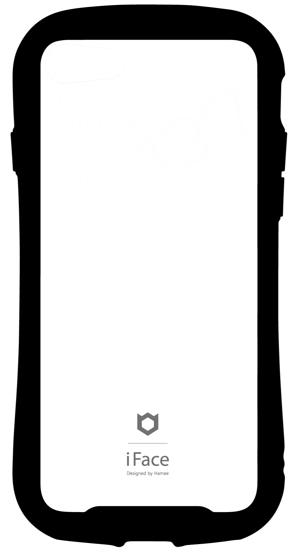 iFace reflectionインナーシート iPhone SE 2022/SE 2020/8/7 オリジナルスタンプ 推し活 137 モノクロ I always root for U Fav