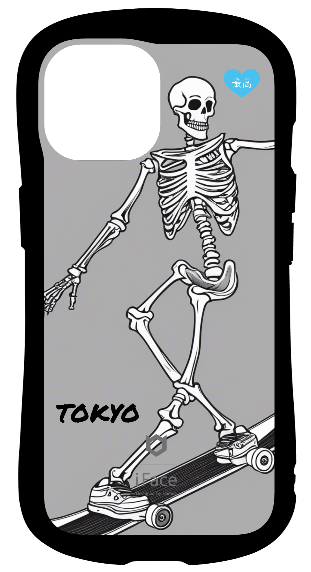 iFace reflectionインナーシート iPhone15 Skeleton skatebord TOKYO オリジナルスタンプ 推し活