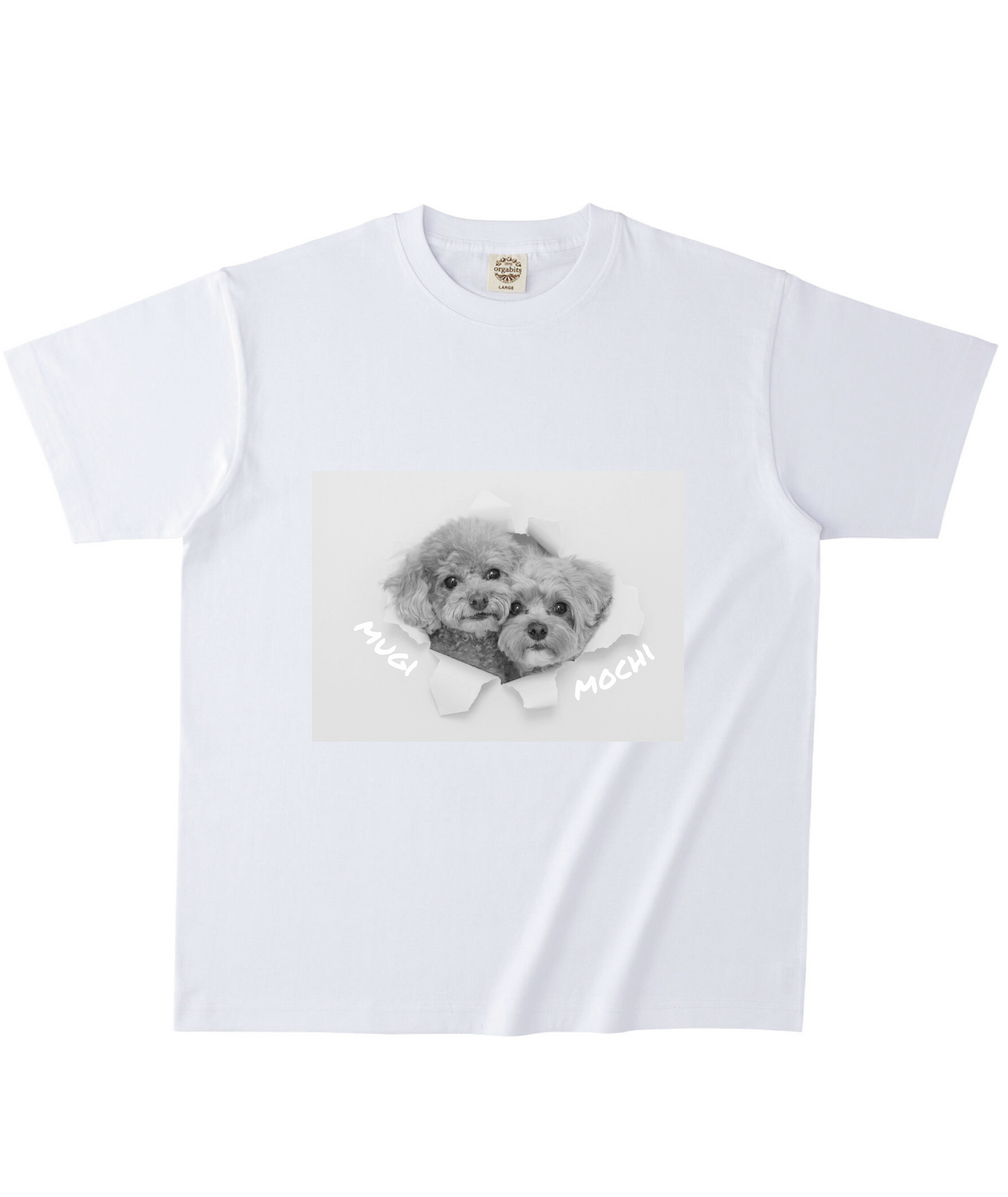 ホワイトオーガニック半袖Tシャツ Lサイズ