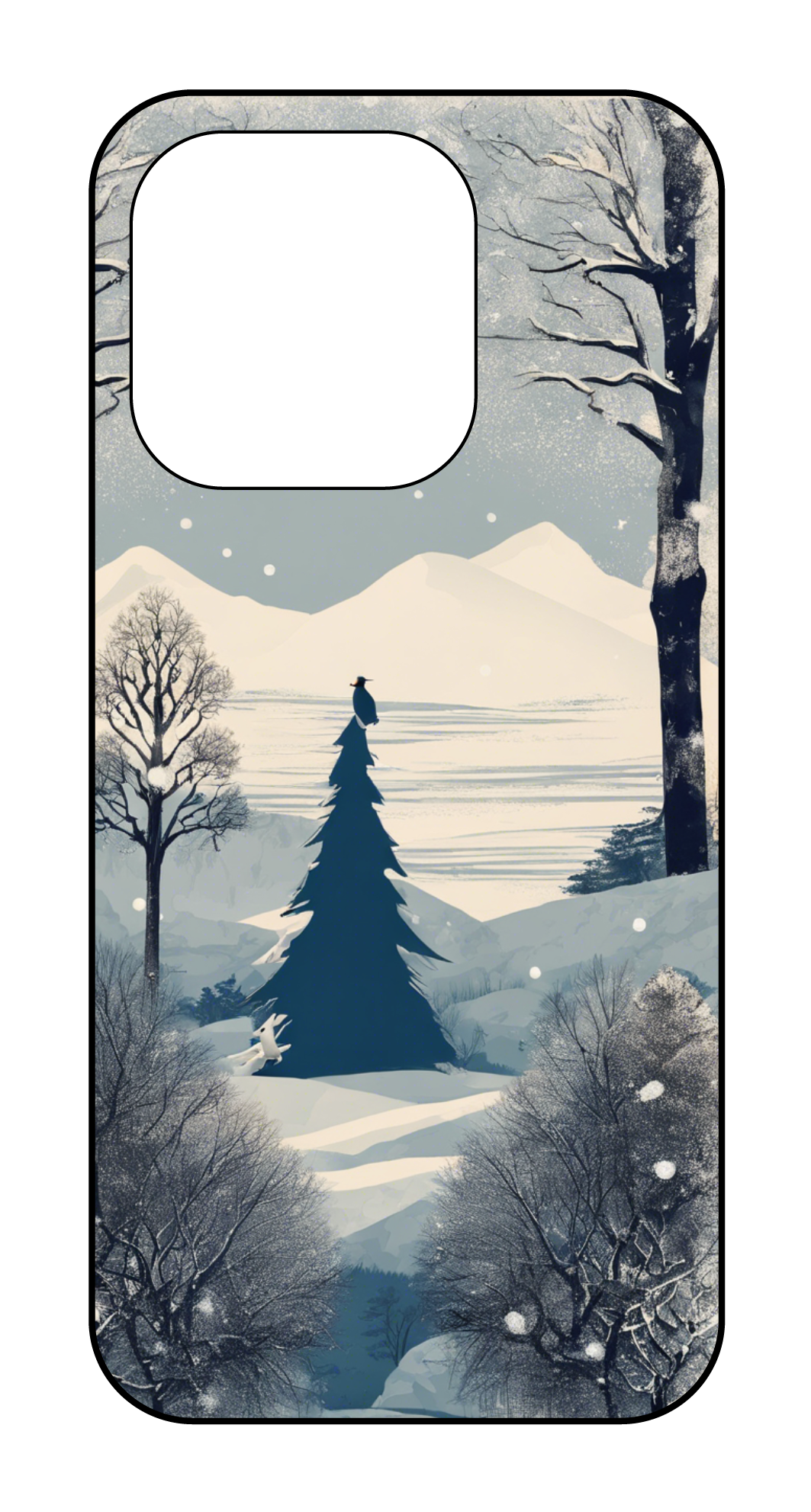 カスタマイズスマホケース iPhone14Pro 雪だるま