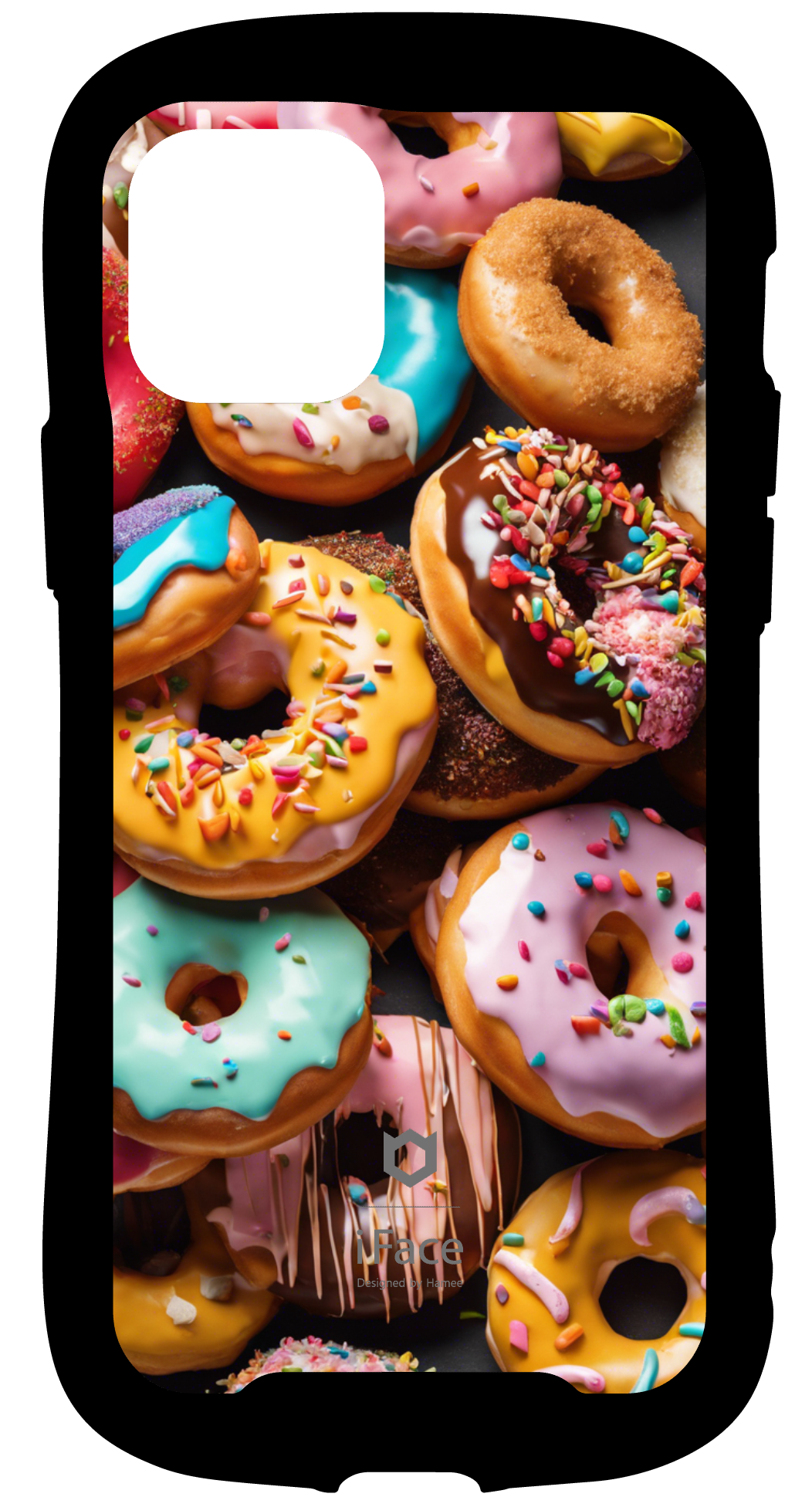 iFace reflectionインナーシート iPhone 12/12 Pro Colorful and delicious donuts, (photorealistic-1.4), Best quality, 8k, Masterpiece, raw photo, wide angle lens, booth, <lora-EMS-18791-EMS-0.800000>
