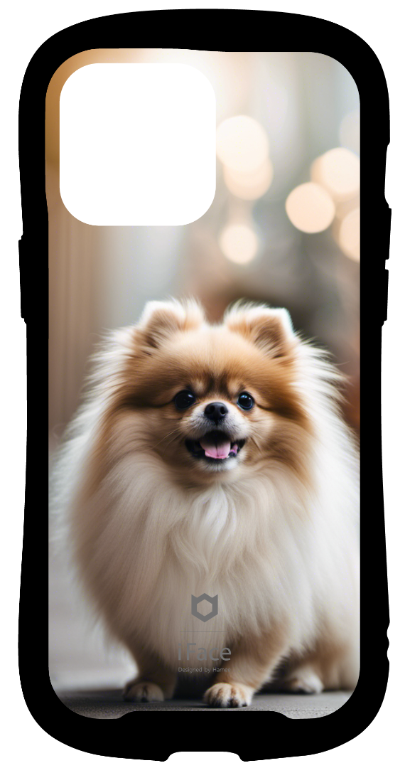 iFace reflectionインナーシート iPhone14ProMax ポメラニアン 白い