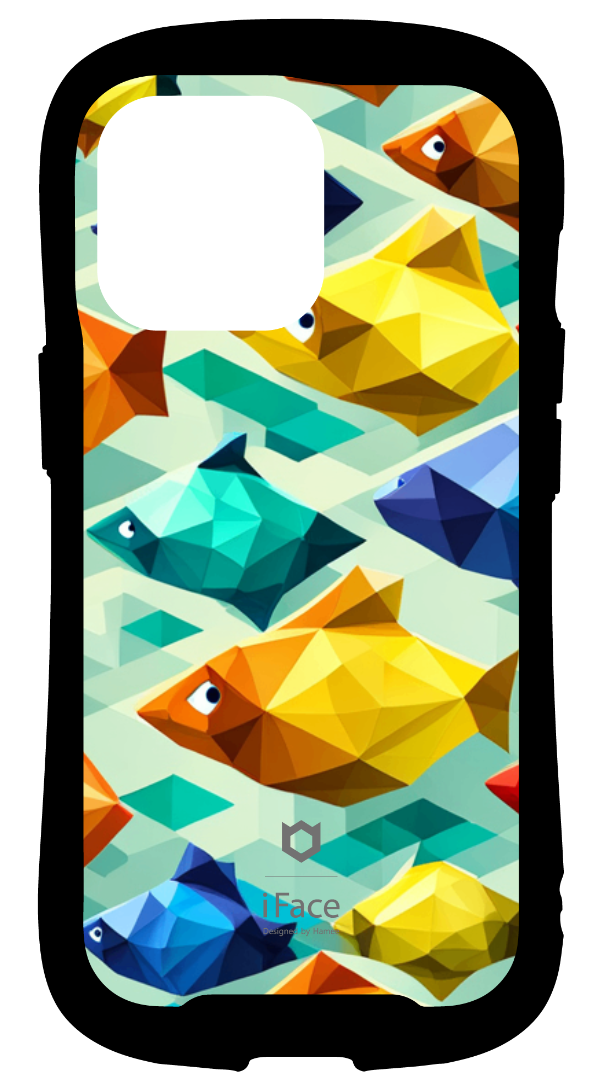 iFace reflectionインナーシート iPhone13Pro iFace ポップ レトロ 魚 モノクロ 風景