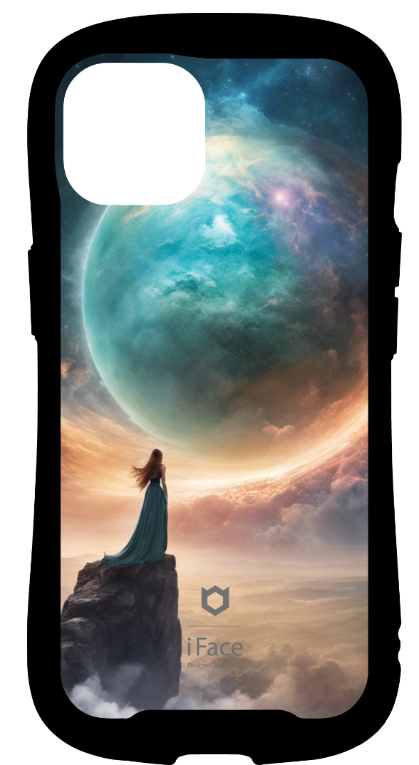 iFace reflectionインナーシート iPhone14 オリジナルスタンプ レトロ 惑星