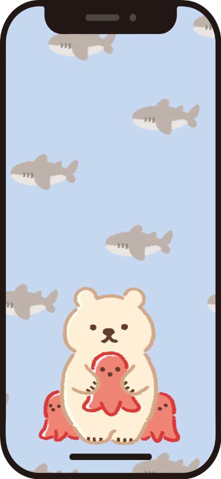 スマホ待受画像 アニマル サメ くま