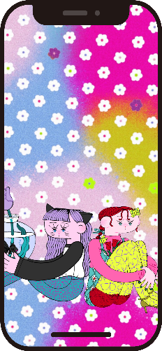 スマホ待受画像 花 ピンク 猫 女の子 オシャレ