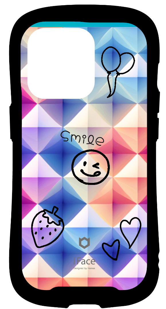 iFace reflectionインナーシート iPhone14Pro rthfdg オリジナルスタンプ シンプル AI グラデーション キャンディ モノクロ Smile ポップ