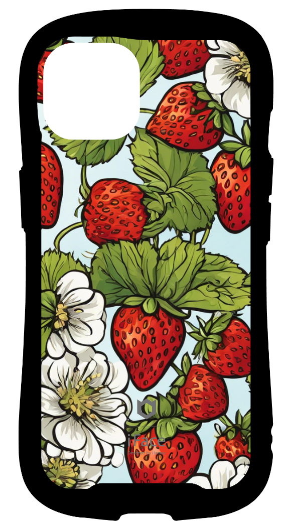 iFace reflectionインナーシート iPhone14 Seamless patterns, いちご