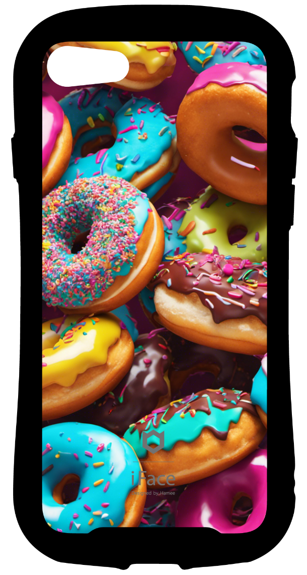 iFace reflectionインナーシート iPhone SE 2022/SE 2020/8/7 Colorful and delicious donuts, (photorealistic-1.4), Best quality, 8k, Masterpiece, raw photo, wide angle lens, booth, <lora-EMS-18791-EMS-0.800000>