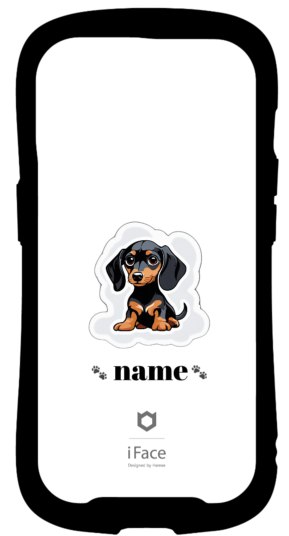 iFace reflectionインナーシート iPhone14Pro 犬 コーギー ミニチュアダックス 柴犬 犬 足跡 コーギー dog name 🐾