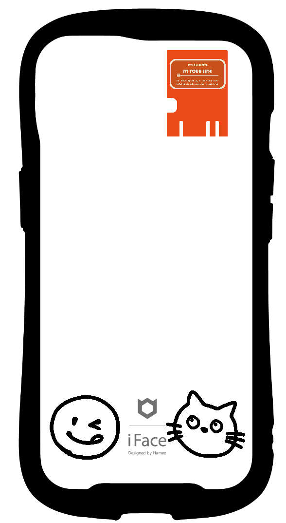 iFace reflectionインナーシート iPhone13 オリジナルスタンプ レトロ ポップ モノクロ