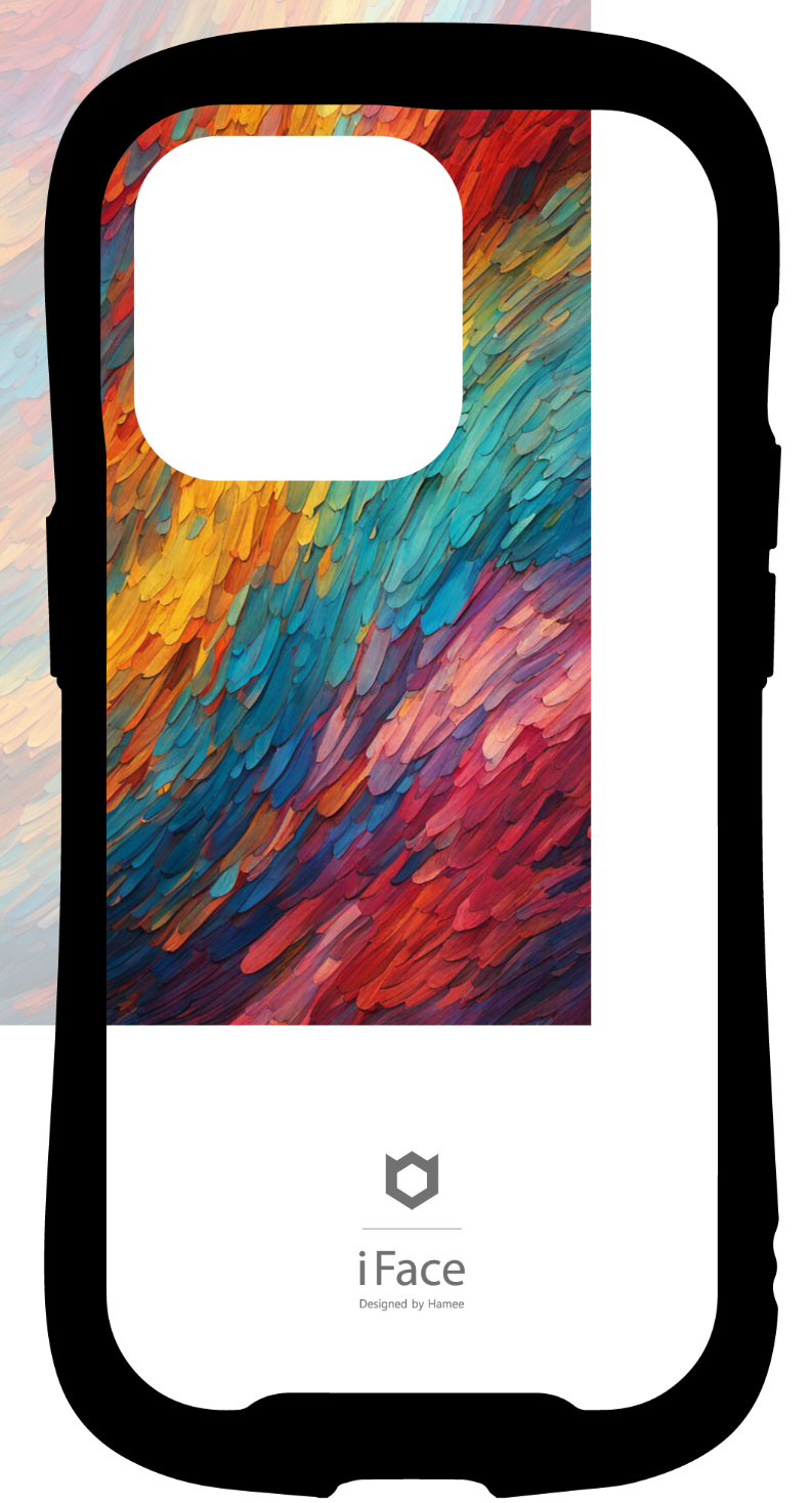 iFace reflectionインナーシート iPhone14Pro サーフボード oil paint pattern colorful