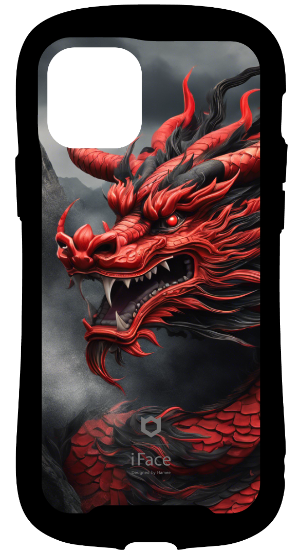 iFace reflectionインナーシート iPhone 12/12 Pro japanese dragon, red and black