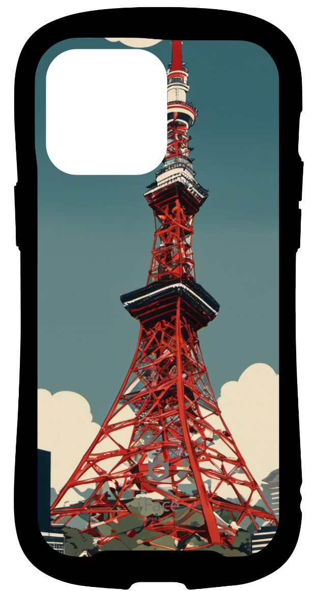 iFace reflectionインナーシート iPhone SE 2022/SE 2020/8/7 iPhone14ProMax 東京タワーの浮世絵 アメコミ風の女性 アメコミ風の可愛い猫