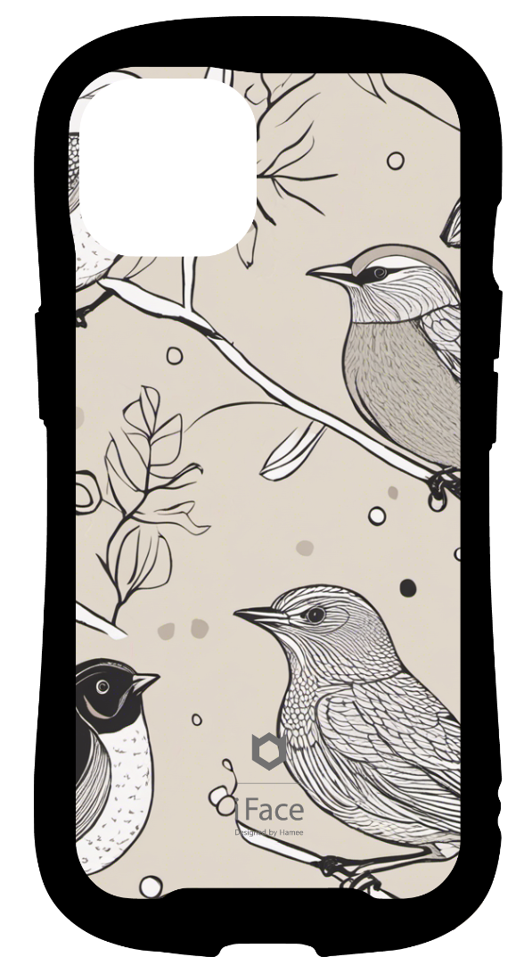 iFace reflectionインナーシート iPhone14 iFace ポップ グラデーション シンプル 文鳥 Seamless patterns, 鳥