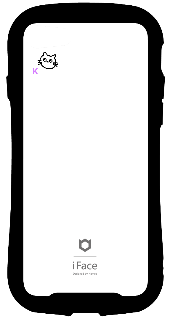 iFace reflectionインナーシート iPhone SE 2022/SE 2020/8/7 オリジナルスタンプ モノクロ K