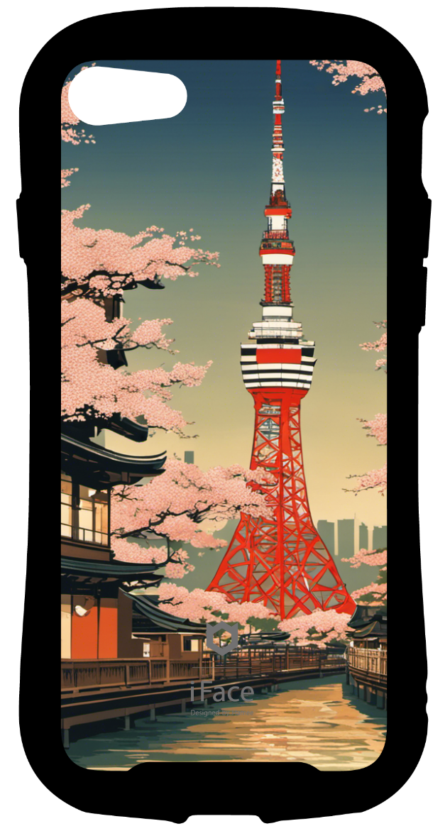 iFace reflectionインナーシート iPhone SE 2022/SE 2020/8/7 東京タワーの浮世絵