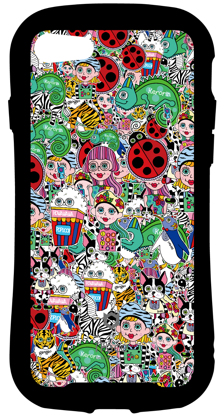 iFace reflectionインナーシート iPhone SE 2022/SE 2020/8/7 可愛い猫のピカソ風の絵画 いらすとや 食べ物