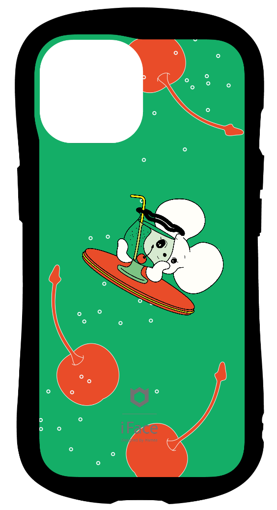 iFace reflectionインナーシート iPhone15 レトロ メロンソーダ キャラクター 喫茶店