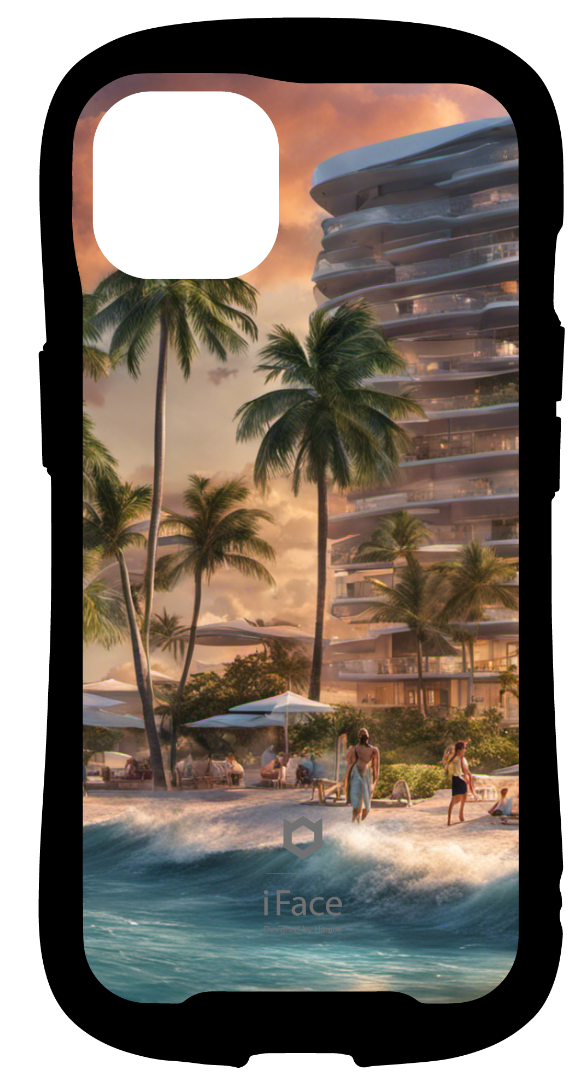 iFace reflectionインナーシート iPhone13 夜景 都会 マイアミビーチ