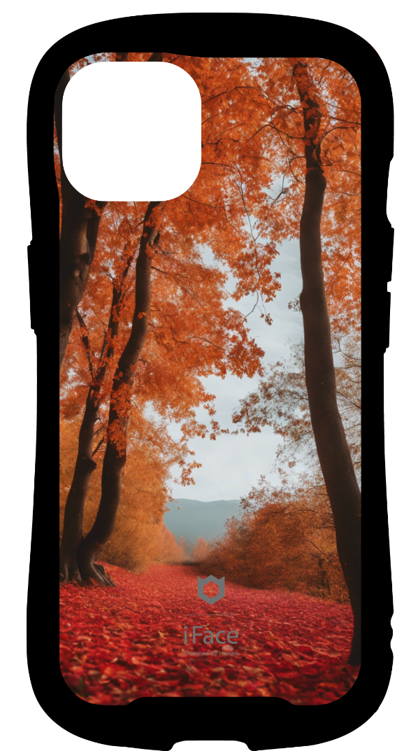 iFace reflectionインナーシート iPhone14 紅葉 並木 いっぱい 赤