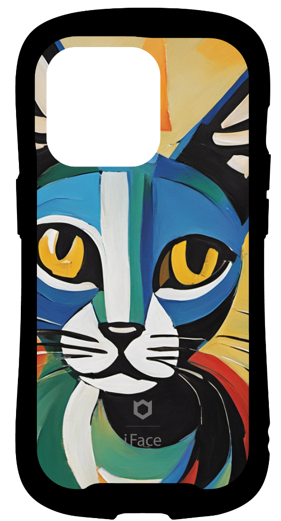 iFace reflectionインナーシート iPhone14Pro Stargazing 可愛い猫のピカソ風の絵画 Universe 猫のピカソ