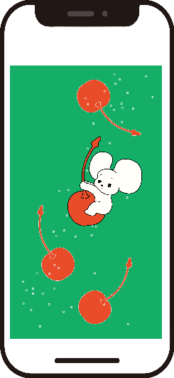スマホ待受画像 レトロ メロンソーダ キャラクター シラタマ