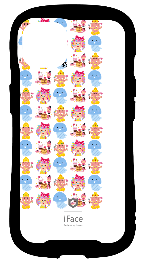 iFace reflectionインナーシート iPhone13 black and pink heart あ