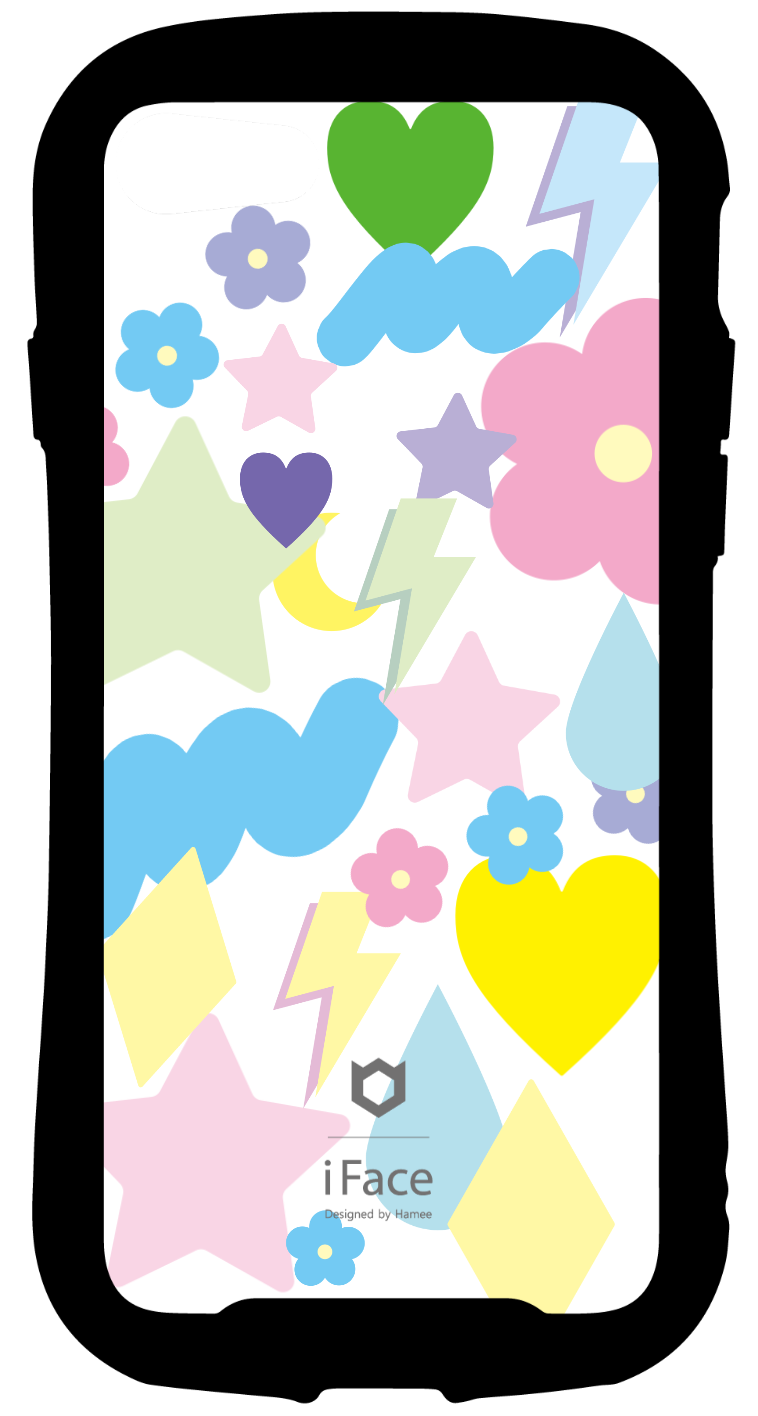 iFace reflectionインナーシート iPhone SE 2022/SE 2020/8/7 オリジナルスタンプ シンプル ポップ レトロ