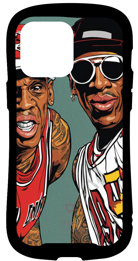 iFace reflectionインナーシート iPhone14ProMax デニスロッドマン 2頭身 ビックリマン風