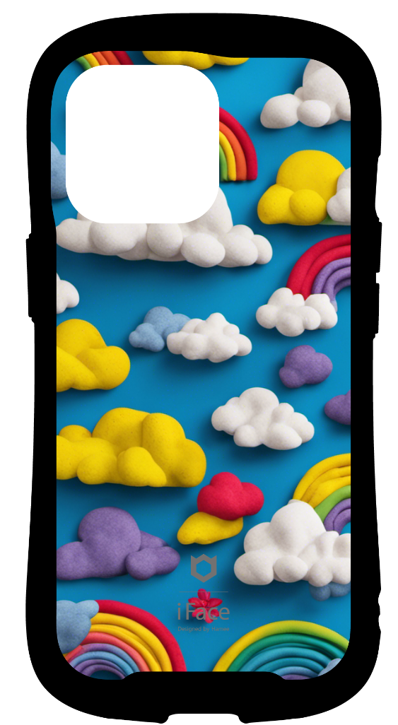 iFace reflectionインナーシート iPhone13Pro アニメ 雲 青 空 アニメ 雲 青 空 虹