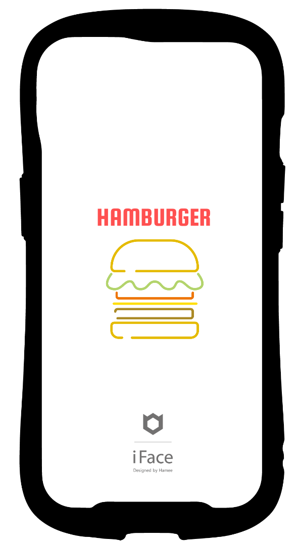 iFace reflectionインナーシート iPhone13 オリジナルスタンプ ポップ ♡ HAMBURGER
