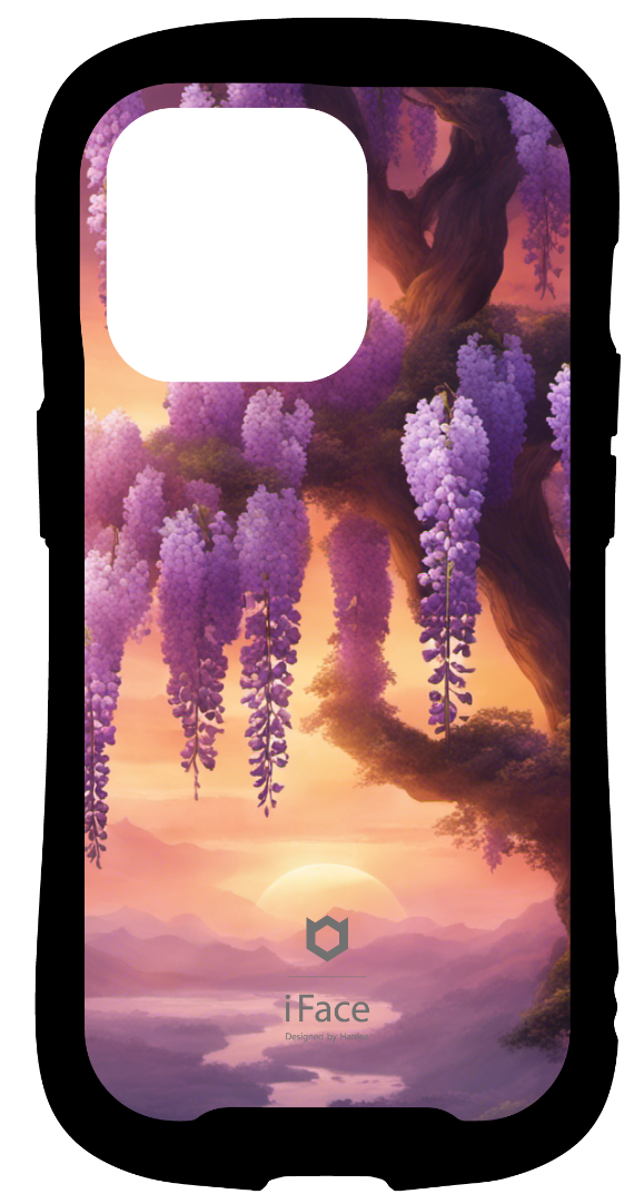 iFace reflectionインナーシート iPhone14Pro 藤の花 夕焼け 和風